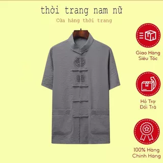 Áo cổ tàu nam trung niên ngắn tay cho Bố - mát nhẹ như không. ( lẻ áo T4 )