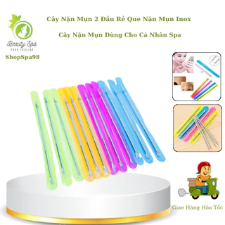 Cây Nặn Mụn 2 Đầu Rẻ, Que Nặn Mụn Inox | Có Bao Đi Kèm Cây Nặn Mụn Dùng Cho Cá Nhân Spa Thẩm Mỹ.