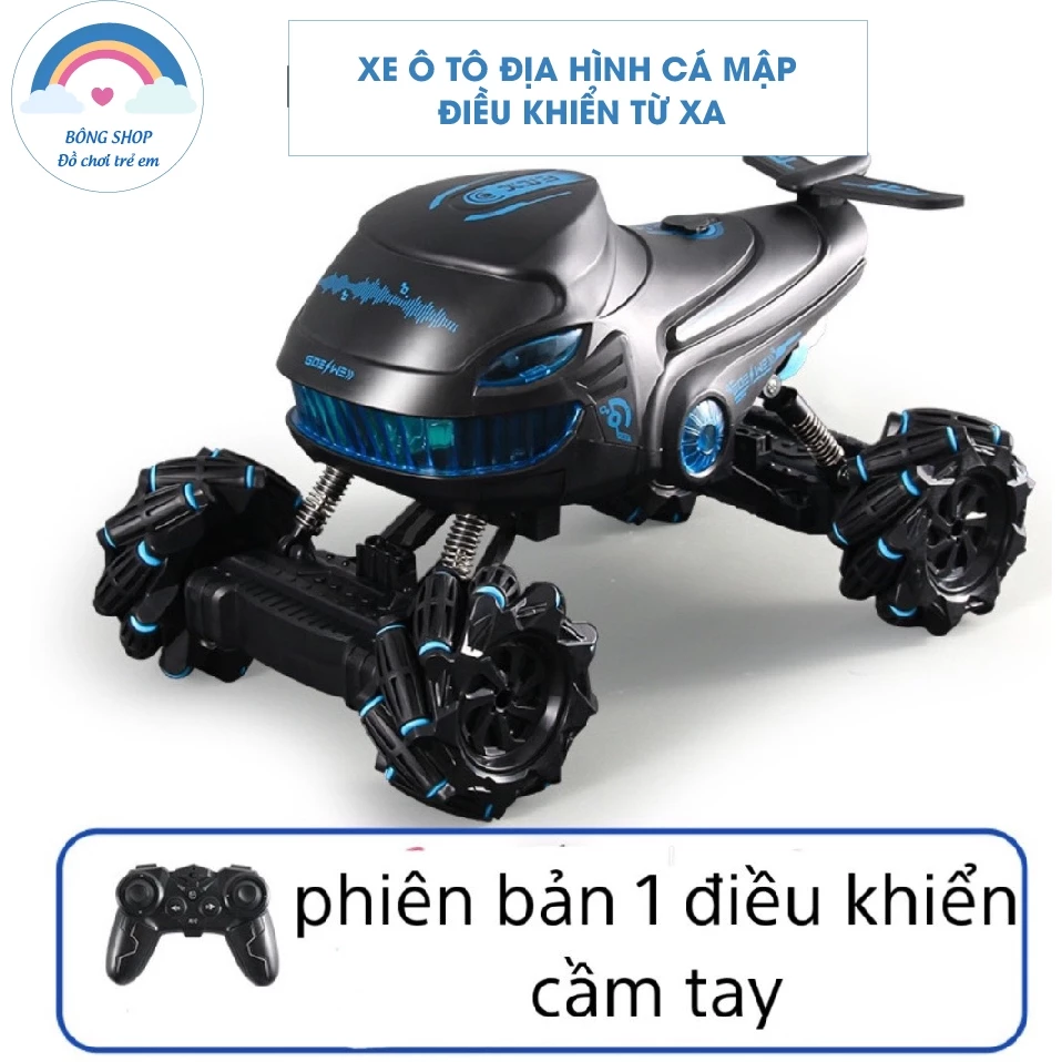 Xe Địa Hình Cá Heo Bay Gầm Cao, Có Chức Năng Phun Sương, Đèn Led, Nhạc, Xoay 360 Độ