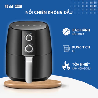 Nồi Chiên Không Dầu 7L MELLI Công Suất 1500W Nướng Chiên Không Dầu Không Béo