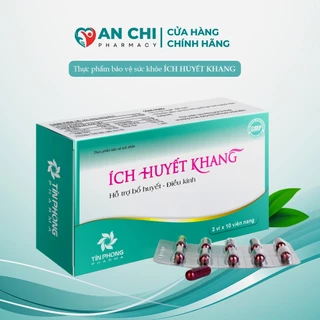 Viên Uống Giảm Rối Loạn Kinh Nguyệt Không Đều, Đau Bụng ,Điều Kinh An Toàn, Ích Huyết Khang Hộp 30 Viên AN CHI