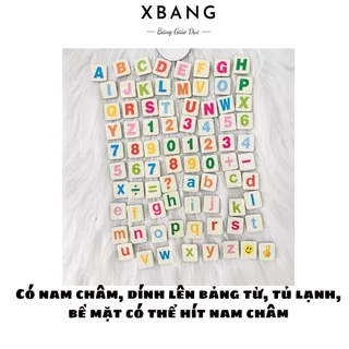 Bảng chữ cái cho bé bằng gỗ có nam châm, dính lên bảng từ, tủ lạnh các bề mặt có từ tính