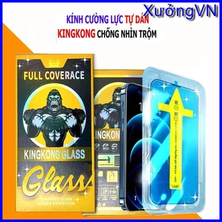 Kính cường lực iphone tự dán KINGKONG GLASS Chống Nhìn Trộm cho ip 7P/8P/X/Xsmax/11/11promax/...13promax 14 15 pro max