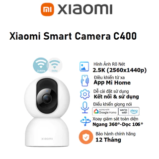 Camera quan sát Xiaomi Smart C400 2,5K(2560×1440p) 2.4/5Ghz Bản quốc tế - Hàng chính hãng