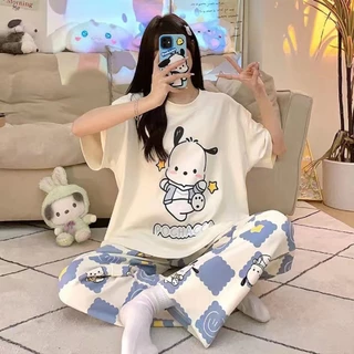 Set đồ bộ ngủ nữ mặc nhà ulzzang pijama Pochaco hoạt hình DN081 (có ảnh thật)