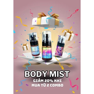 BODY MIST 30ML (COMBO 3 CHAI 30ML SIÊU RẺ 89K), SIÊU THƠM DAI, MÙI HƯƠNG NHẸ NHÀNG DỄ CHỊU NÊN THỬ