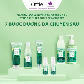 Bộ Chăm Sóc Và Dưỡng Ẩm Da Trà Xanh Ottie Green Tea Super Skincare Set 7 Sản Phẩm Chăm Sóc Toàn Diện