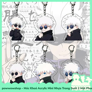 [Sẵn VN - Hỏa Tốc] Móc Khoá Nhựa Mini Trong Suốt Acrylic 2 Mặt Phong Cách Nhân Vật Anime Manga Gojo Jujutsu Kaisen