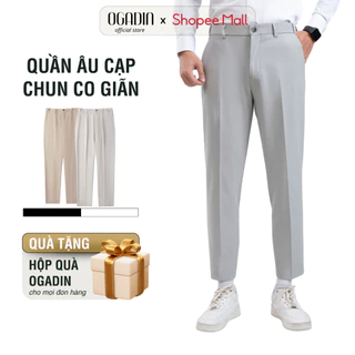 Quần tây âu nam OGADIN cạp cao ống đứng dáng Hàn Quốc co dãn thấm hút mồ hôi slim fit OQA002