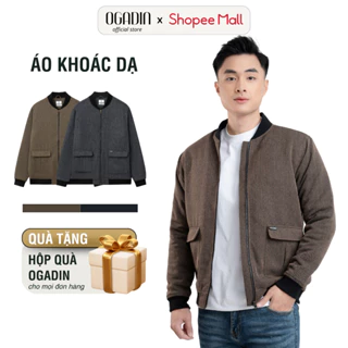 Áo khoác dạ nam OGADIN dáng bomber chất liệu dạ cao cấp OAK003