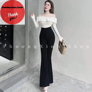 Quần ống loe ❤️ PhươngXinh.Shop❤️ cực xinh 1 cúc vải tuyết mưa dáng dài trẻ trung, năng động