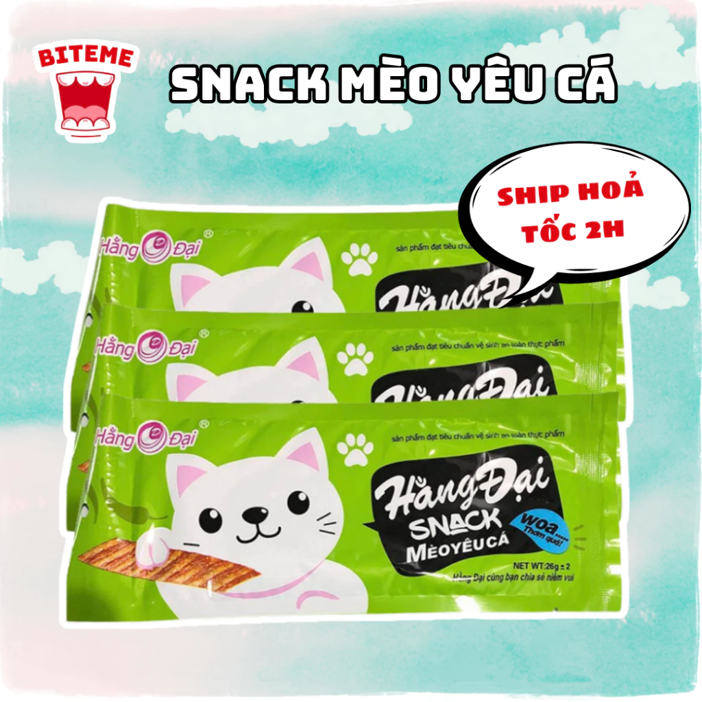 Snack Mèo Yêu Cá Hằng Đại Đồ ăn vặt Hằng Đại Snack Cay Cay đồ ăn vặt tuổi thơ LETS BITE ME