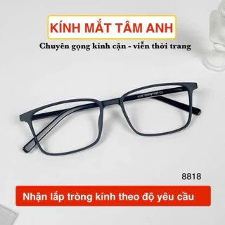 Gọng kính cận nam nữ TAMANHEYEWEAR mắt vuông càng kính có cốt kim loại hàng mới 2022