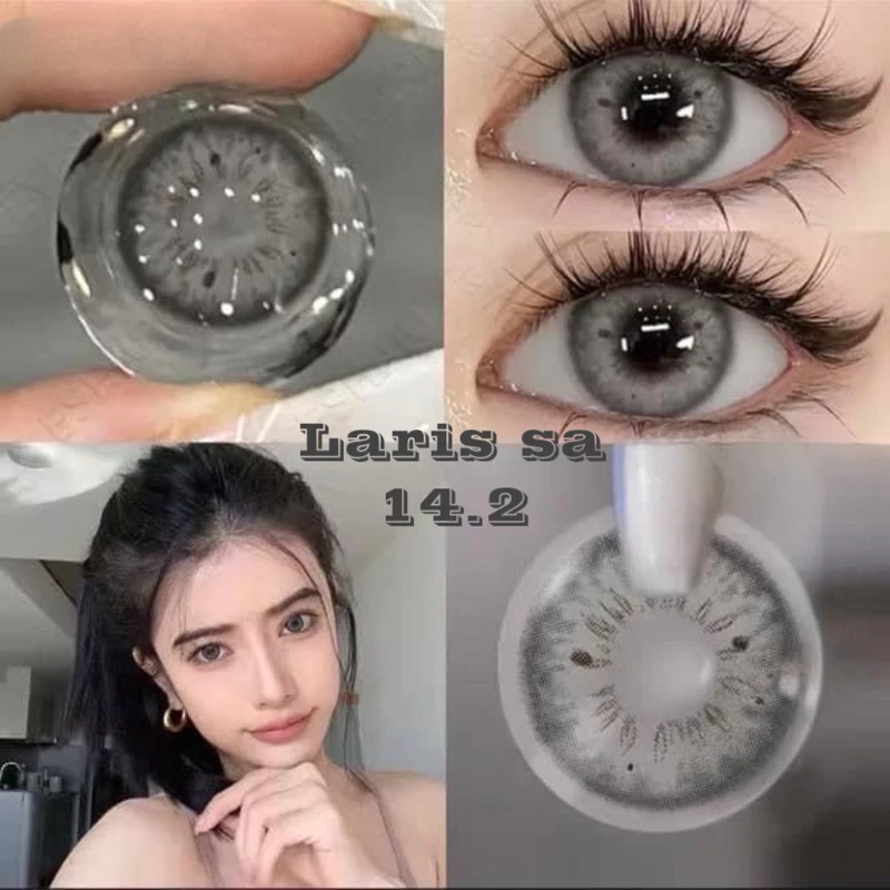 KÍNH ÁP TRÒNG (Lens Mắt) MÀU XÁM TÂY (CÓ  ĐỘ CẬn)