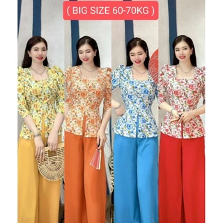 ( BIG SIZE 60-70KG ) SET BỘ BÀ BA CỔ VUÔNG , TAY NHÚN