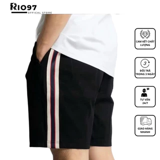 Quần Short Thể Thao Unisex Chất Thun Poly Quần đùi nam nữ phối sọc màu cá tính thời trang và phong cách