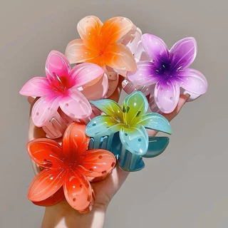 (Ảnh thật-Nhiều màu) Kẹp tóc hoa sứ Hottrend 8cm Kẹp tóc hình hoa mùa hè đi biển phong cách Hawai