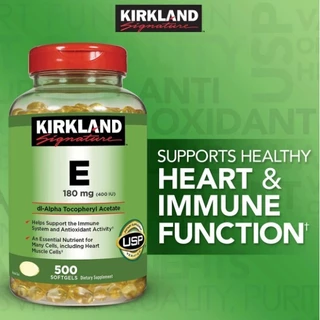 Viên uống vitamin E 400IU Kirkland Signature trắng sáng da, ngừa lão hóa hộp 500 viên beautimax