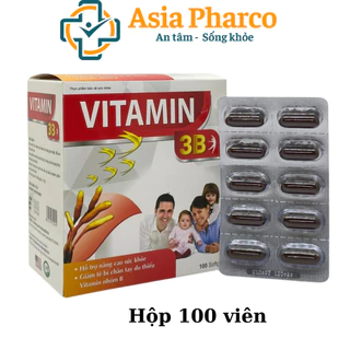 Vitamin 3B (màu trắng) Bổ sung vitamin B1, B6, B12 Hỗ trợ tăng cường sức khỏe - Hộp 100 viên