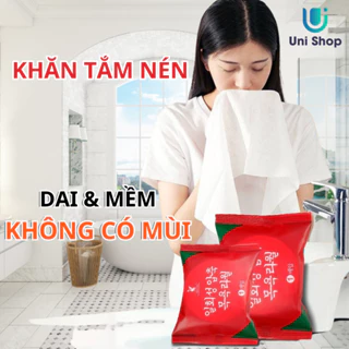 Khăn Tắm Nén Du Lịch Hàn Quốc, Khăn Nén Dùng 1 Lần Loại To Dày 70x140cm,100% Cotton, An Toàn Cho Da Uni Shop