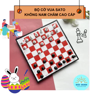 Bộ cờ vua chuẩn đẹp Sato KHÔNG NAM CHÂM 100% nhựa nguyên sinh AN TOÀN - Đồ chơi Board game trí tuệ - VPP Diêp Lạc(sỉ/lẻ)