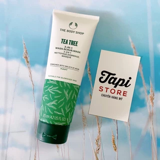 [Mẫu mới] Tuýp 3 trong 1 sữa rửa mặt – tẩy tế bào chết – mặt nạ The Body Shop Tea Tree 3-in-1 Wash.Scrub.Mask