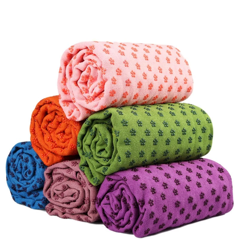 Khăn trải thảm Yoga hạt cao su non - Thư viện Yoga - Kích thước 183x65cm - Chất liệt cotton, cao su non