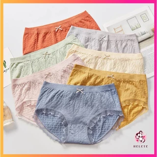 SET 3 Quần Lót Nữ Cotton Dệt Kim - Quần Chip Nữ kháng khuẩn thoáng mát đính nơ xinh gợi cảm LOTNU07