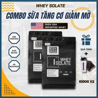 COMBO 2 TÚI- Sữa dưỡng chất Whey Isolate Tăng Cơ Giảm mỡ   BODY GOLD Túi 1KG ( HÀNG CHÍNH HÃNG)