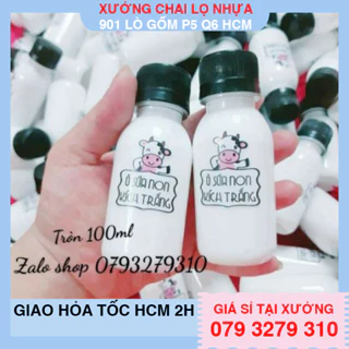 Combo 10 chai nhựa đựng sữa chua 100ml