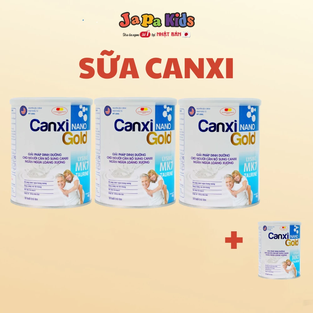 Combo 3 Hộp Tặng 1 Sữa CanXi Cho Người Già Hỗ Trợ Xương Khớp Bổ Sung Canxi Ngăn Ngừa Loãng Xương Chính hãng Japa Kids