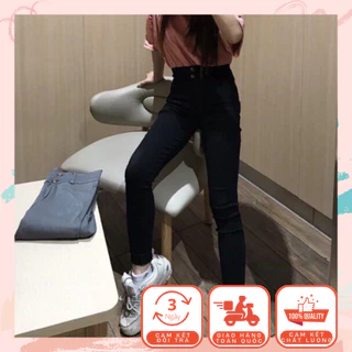 Quần Legging Nữ Cạp Cao Dáng Dài Nâng V3 Có Túi 2 Cúc Khóa Kéo Chất Umi Hàn Co Giãn H222 Pants