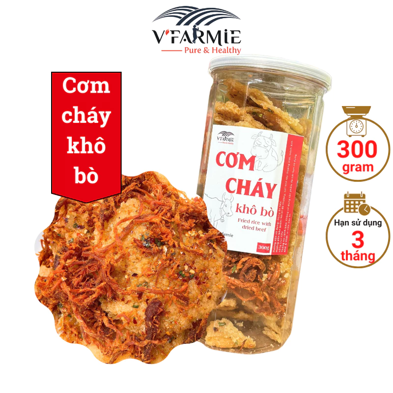 Cơm cháy khô bò giòn ngon Hũ 300g