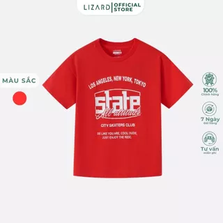 Áo thun bé trai Lizard cotton màu đỏ họa tiết - 4SS24TS202