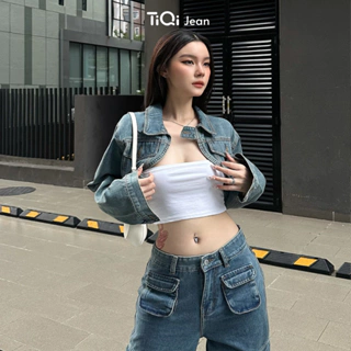 Áo khoác croptop jeans TiQi K-325