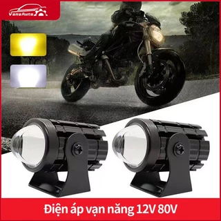 VanaAuto Đèn Trợ Sáng Xe Máy Xe Điện Đèn Bi Cầu Mini Chính Hãng Bi Cầu Đèn Pha Bi Cầu 2 Màu Cos Vàng Pha Trắng