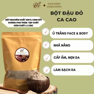 500g ;1kg Bột đậu đỏ cacao Đỗ Shop 100% Organic-Tắm ủ trắng,cấp ẩm,tẩy tế bào chết,mịn da