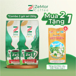 [MUA 2 TẶNG 1] ZeMor Coffee Ze1-Combo 2 gói cà phê nguyên chất cao cấp rang xay -Tặng 1 Gói Trà Móc Câu Việt Thiên 70G