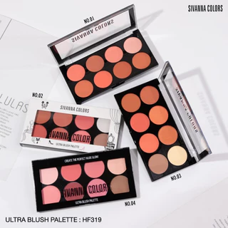 Bảng phấn má / tạo khối / highlight Sivanna Ultra Blush Palette 8 màu trang điểm tiện dụng tự nhiên HF319 16g