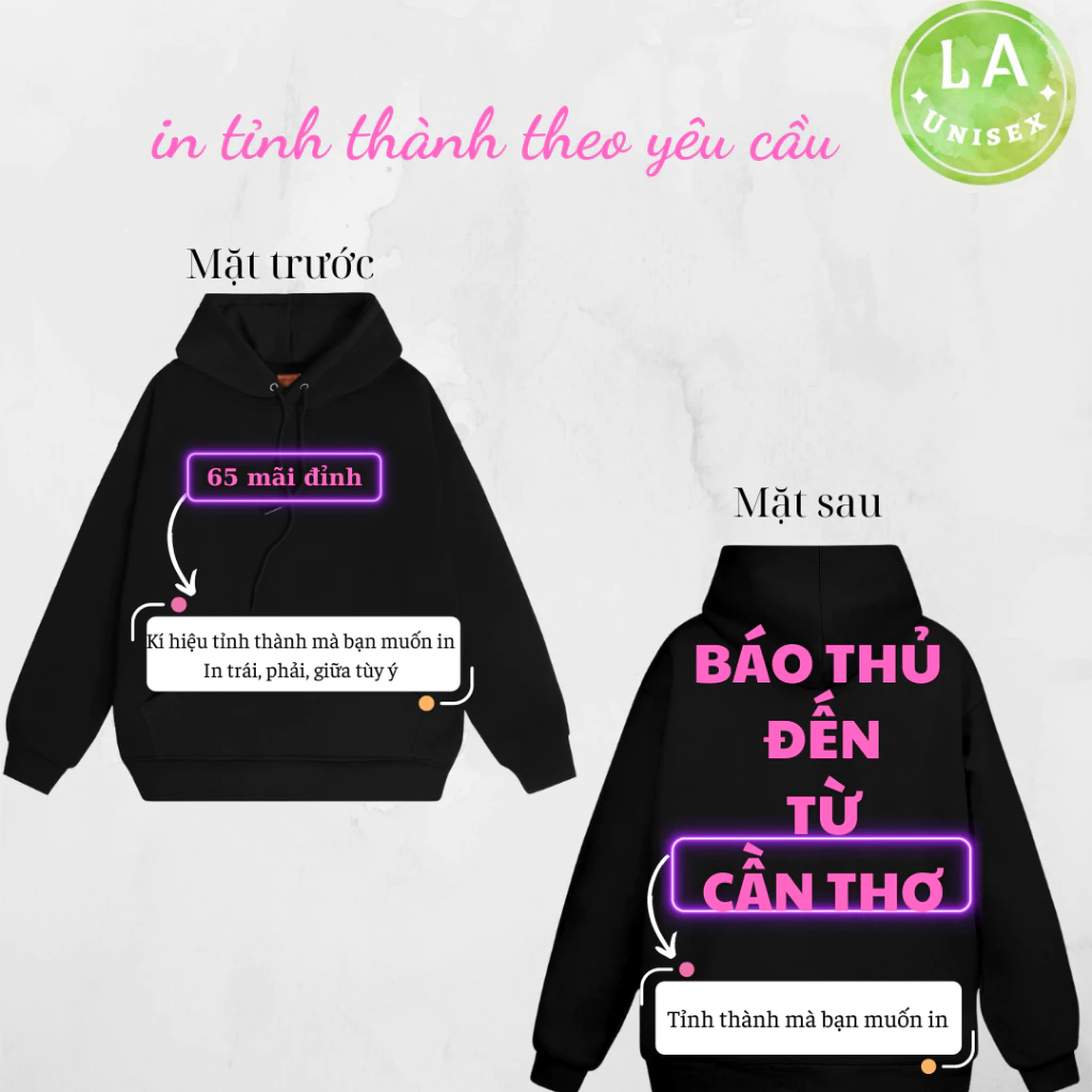 [ FREE SHIP ] Áo Hoodie Báo Thủ in tên Tỉnh thành theo yêu cầu , nhiều màu, đủ size nam nữ, nỉ bông dày dặn