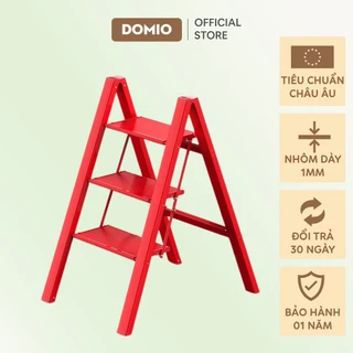 Thang nhôm chữ A DOMIO thang gấp gọn cao cấp H007 (Đỏ)