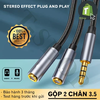 Jack chuyển đổi 2 chân 3.5 sang 1 chân 3.5 (gộp cổng Audio và Mic)