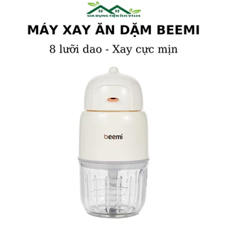 Máy xay ăn dặm cho bé Beemi 8 lưỡi dao cối thủy tinh dung tích 300ml xay nhuyễn các loại thịt tôm cá rau củ quả