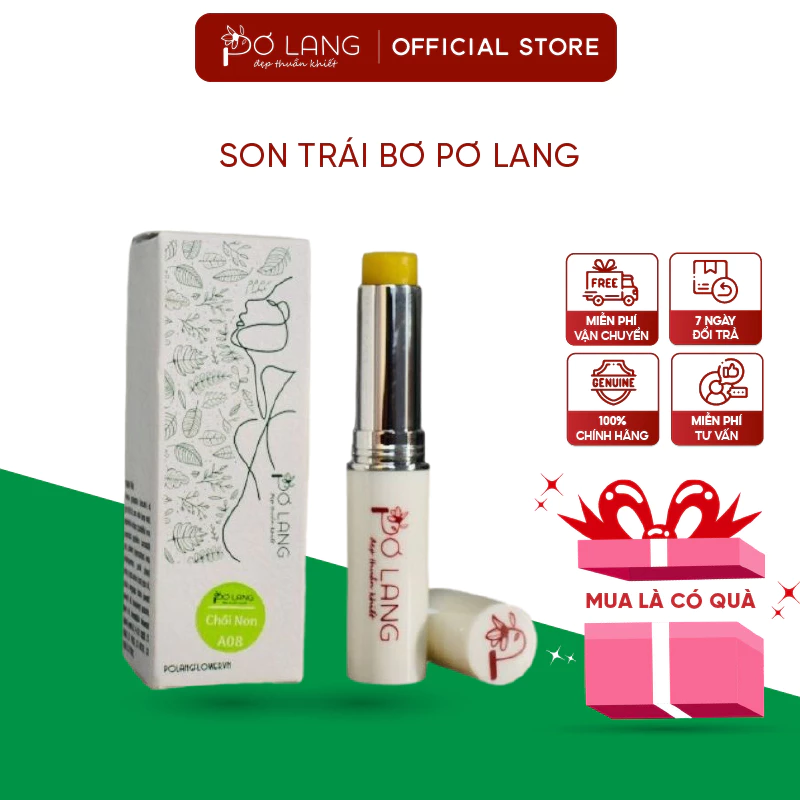 Son trái bơ Pơ Lang dưỡng mềm môi bảo vệ môi nhẹ nhàng 3.5gr