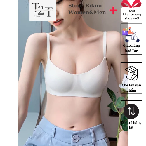 [Full size ]Áo lót nữ T2T, áo su đúc cup ngang đệm mỏng không gọng không viền chống chảy xệ mặc hàng nagyf chống chảy xê