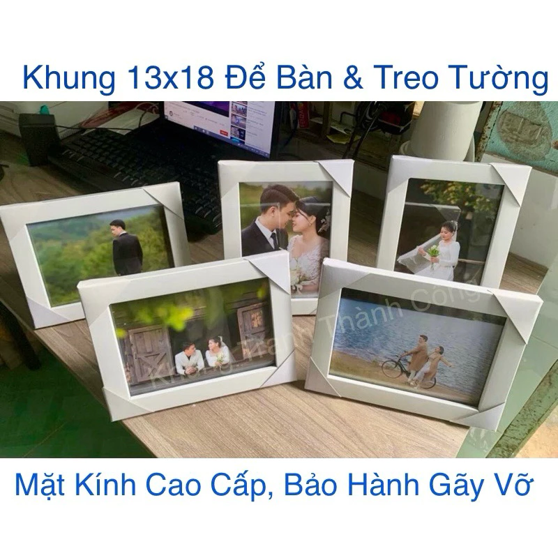 COMBO 5 Khung 13x18 Để Bàn Có Gắn Kèm Móc Treo