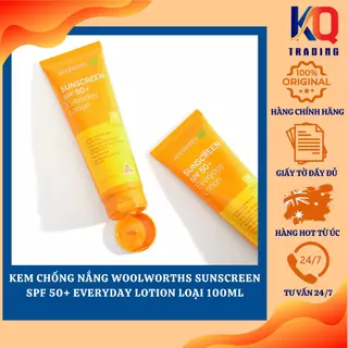 Kem Chống Nắng Woolworths Sunscreen SPF 50+ Lành Tính An Toàn Nhập Khẩu Chính Hãng Từ Úc Tuýp 100ml