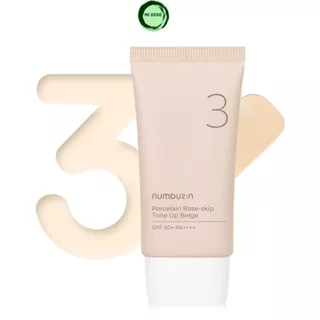 Kem chống nắng nâng tone NUMBUZIN No.3 Porcelain Base-skip Tone Up Beige trắng hồng cho da nhạy cảm 50ml - mibebe