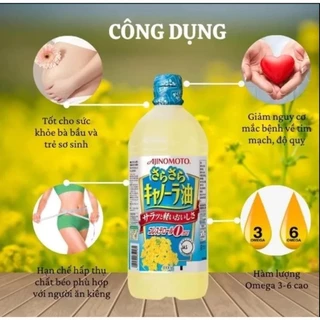 Dầu ăn hạt cải Ajinomoto 1000g hàng nội địa Nhật