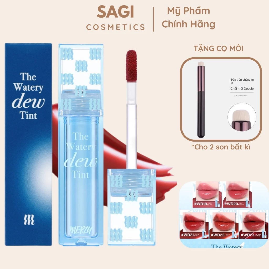 [NEW][Ver 4] Son Tint Bóng Hàn Quốc Bền Màu, Lâu Trôi Cho Đôi Môi Căng Mọng, Ẩm Mịn Merzy The Watery Dew Tint 4g